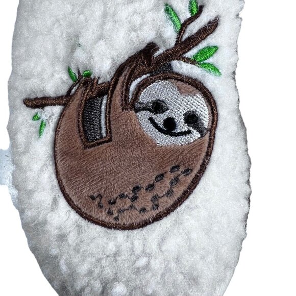MeMoi Womens Lazy Daze Sloth Bedroom House Slippers Shoes L 9/10 Hard Bottoms - Picture 2 of 7